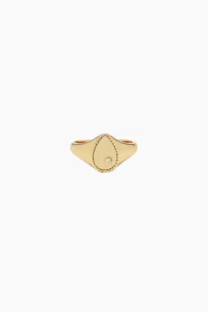 Yvonne Léon Baby Chevalière Pear Ring - Yellow Gold